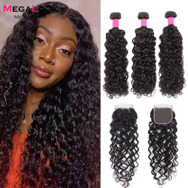 human hair bulks megalook water wave bundles with closure remy extensions 8-26 inch weave, Black
human hair bulks megalook water wave bundles with closure remy extensions 8-26 inch weave, Black