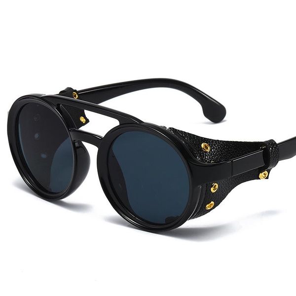 sunglasses fashion punk men and women retro brand design round uv400 glasses, White;black
sunglasses fashion punk men and women retro brand design round uv400 glasses, White;black