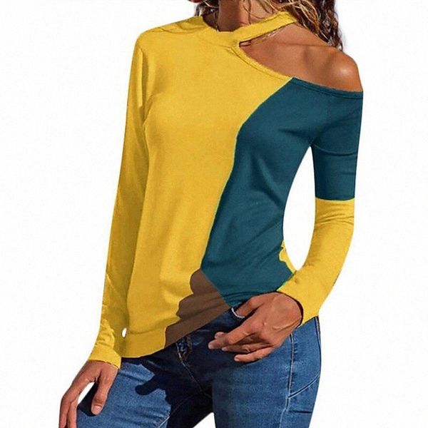 women's painting t shirt color block long sleeve cut out patchwork round neck basic blue yellow gray 354y#, White
women's painting t shirt color block long sleeve cut out patchwork round neck basic blue yellow gray 354y#, White