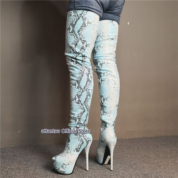 boot 100% real image snakeskin thick platform on the knee long women's dressed 16cm high heels thigh boots, Black
boot 100% real image snakeskin thick platform on the knee long women's dressed 16cm high heels thigh boots, Black