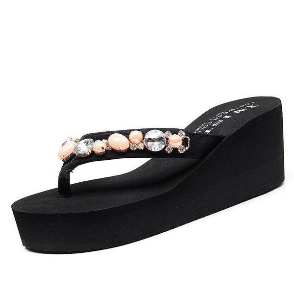 jumpmore est wedges slippers women summer fashion flip flops non slip beach shoes with diamond sandals size 33-42, Black
jumpmore est wedges slippers women summer fashion flip flops non slip beach shoes with diamond sandals size 33-42, Black