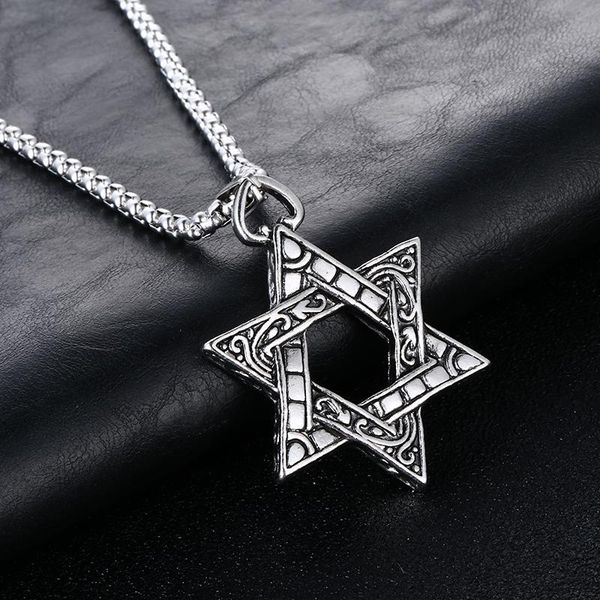 pendant necklaces 2021 silver color six-pointed star necklace for men women street hip-hop sweater chain
pendant necklaces 2021 silver color six-pointed star necklace for men women street hip-hop sweater chain