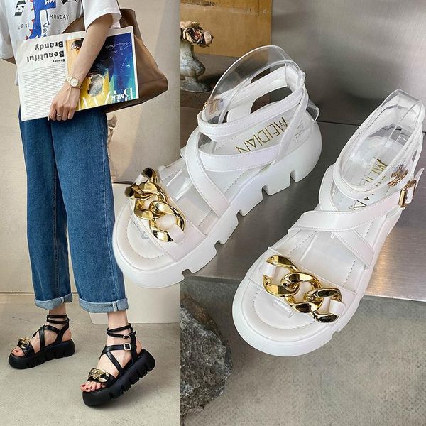 sandals 2021 summer fashion chain decorative women's sandal solid black casual shoes versatile white roman
sandals 2021 summer fashion chain decorative women's sandal solid black casual shoes versatile white roman