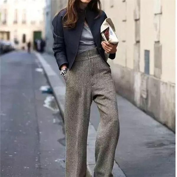 women's european american style autumn and winter tibetan blue high waist wide leg thick trousers 210416, Black;white
women's european american style autumn and winter tibetan blue high waist wide leg thick trousers 210416, Black;white