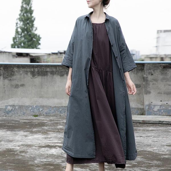 women's trench coats johnature women black gray vintage half sleeve button cotton 2021 autumn turn-down collar female chinese style coa, Tan;black
women's trench coats johnature women black gray vintage half sleeve button cotton 2021 autumn turn-down collar female chinese style coa, Tan;black