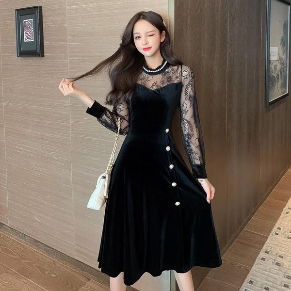casual dresses coigarsam patchwork women one-piece dress korean winter full sleeve lace black 9392, Black;gray
casual dresses coigarsam patchwork women one-piece dress korean winter full sleeve lace black 9392, Black;gray