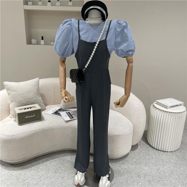 niche design two piece set women's spring summer 2021 fashion loose strap wide leg pants + round neck bubble sleeve shirt, White
niche design two piece set women's spring summer 2021 fashion loose strap wide leg pants + round neck bubble sleeve shirt, White