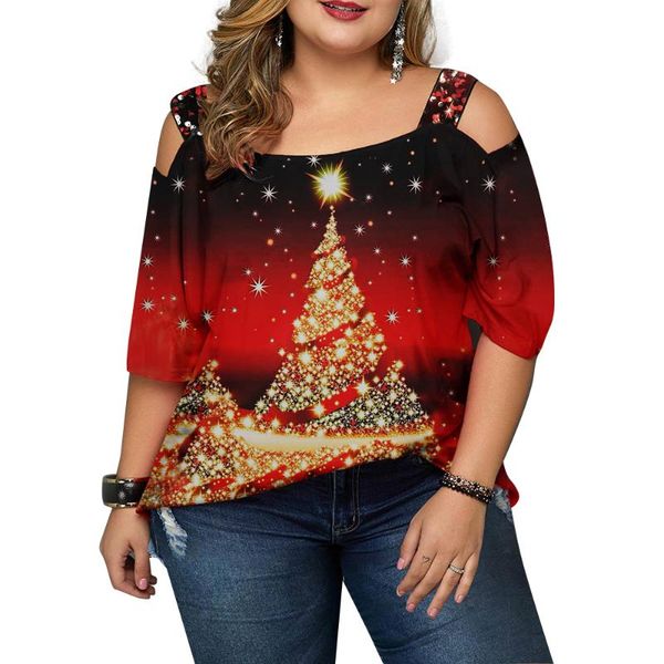 plus size t-shirt 2021 women christmas loose large off shoulder o neck printed casual lady tunic 5xl fashion xmas tee, Black
plus size t-shirt 2021 women christmas loose large off shoulder o neck printed casual lady tunic 5xl fashion xmas tee, Black