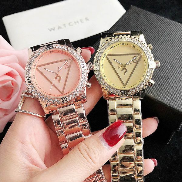 brand watches women girl diamond crystal triangle question mark style metal steel band quartz wrist watch gs 46, Slivery;brown
brand watches women girl diamond crystal triangle question mark style metal steel band quartz wrist watch gs 46, Slivery;brown