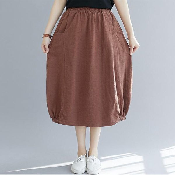skirts fashion style women summer casual female vintage pockets bud skirt solid midi plus size j10, Black 
skirts fashion style women summer casual female vintage pockets bud skirt solid midi plus size j10, Black