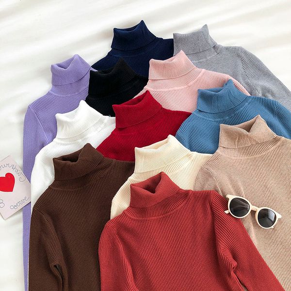 women's sweaters winter autumn korean turtleneck black women skinny elastic knitted soft pullover female full fashion pullovers 4k, White;black
women's sweaters winter autumn korean turtleneck black women skinny elastic knitted soft pullover female full fashion pullovers 4k, White;black
