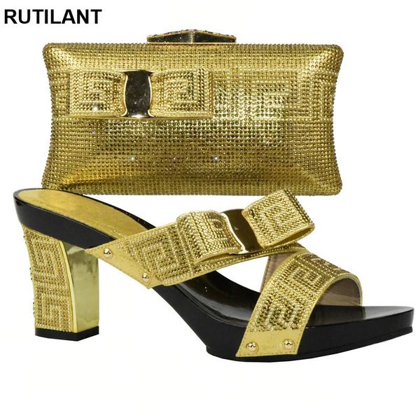 dress shoes gold and bag sets for women african set decorated with rhinestone nigerian, Black
dress shoes gold and bag sets for women african set decorated with rhinestone nigerian, Black