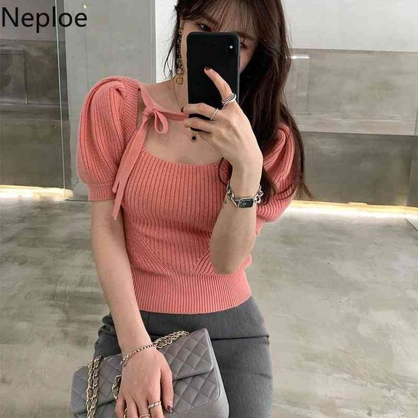 neploe knitted shirt vintage puff short sleeve t shirt square collar sweater korean fashion bandage tshirt summer t shirts 210422, White
neploe knitted shirt vintage puff short sleeve t shirt square collar sweater korean fashion bandage tshirt summer t shirts 210422, White
