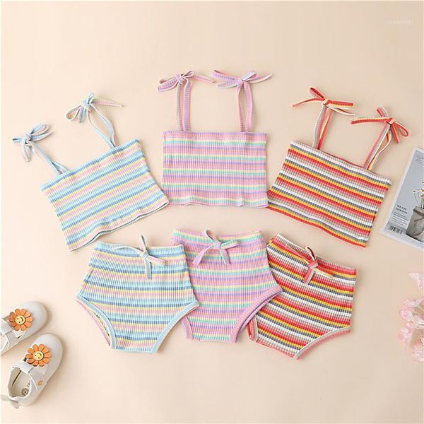 0-18m summer baby girls boys clothes sets rainbow striped strap sleeveless belt vest shorts 3 color clothing, White
0-18m summer baby girls boys clothes sets rainbow striped strap sleeveless belt vest shorts 3 color clothing, White