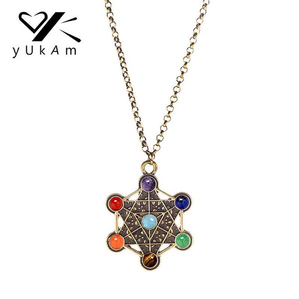 pendant necklaces yukam jewelry hollow gold 7 chakra stones reiki healing balancing buddha six star hexagram for women, Silver
pendant necklaces yukam jewelry hollow gold 7 chakra stones reiki healing balancing buddha six star hexagram for women, Silver