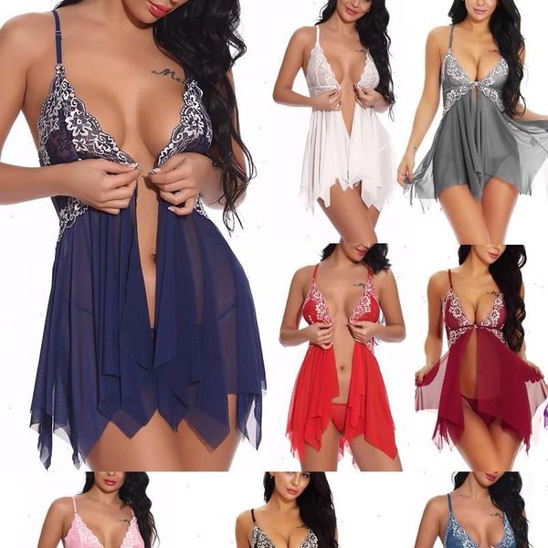 lingerie front closure nightwear women sleepwear lace mesh babydoll dress clothes nightdress pijama mujer, Black;red
lingerie front closure nightwear women sleepwear lace mesh babydoll dress clothes nightdress pijama mujer, Black;red