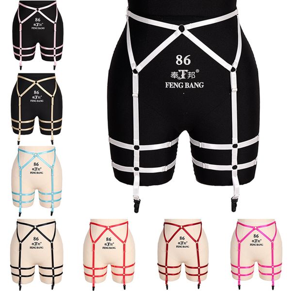 women strappy leg garter belt waist leg suspender caged punk gothic plus size elastic dance cosplay rave clothing body harness, Black;white
women strappy leg garter belt waist leg suspender caged punk gothic plus size elastic dance cosplay rave clothing body harness, Black;white