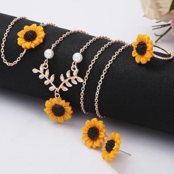 earrings & necklace 1set stylish sun flower bracelet ring jewelry set for party wedding nov99, Silver
earrings & necklace 1set stylish sun flower bracelet ring jewelry set for party wedding nov99, Silver