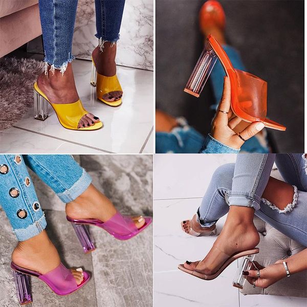 slippers 2021 plus size 35-42 summer women 11.5cm high heels yellow slides purple mules orange lady transparent sandals block shoes, Black
slippers 2021 plus size 35-42 summer women 11.5cm high heels yellow slides purple mules orange lady transparent sandals block shoes, Black