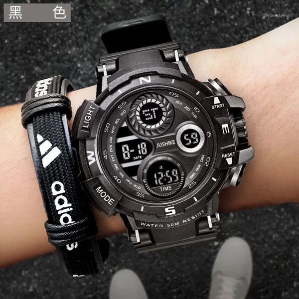 digital display outdoor sports 50m waterproof men's watch multifunctional swimming military luxury wristwatches, Slivery;brown
digital display outdoor sports 50m waterproof men's watch multifunctional swimming military luxury wristwatches, Slivery;brown