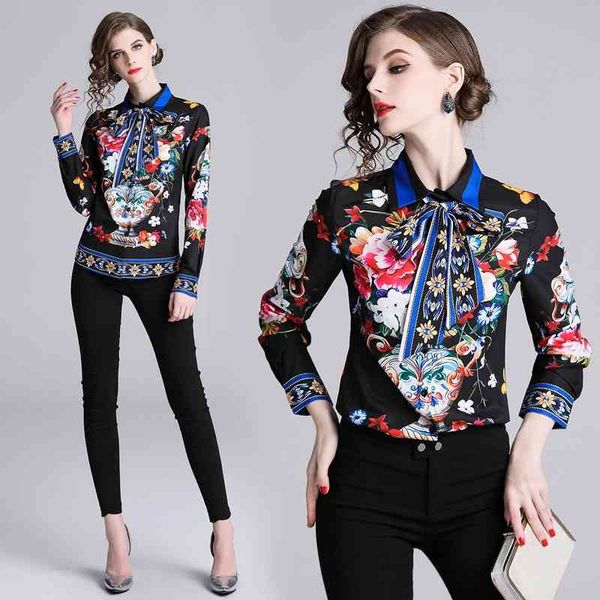 new spring fall runway women's vintage court-style shirt blouses elegant office lady slim floral print ribbon tie collar shirts blouses, White
new spring fall runway women's vintage court-style shirt blouses elegant office lady slim floral print ribbon tie collar shirts blouses, White
