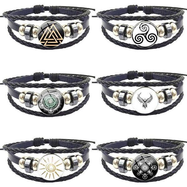 charm bracelets viking peace rune jewelry with glass cabochon black leather bracelet bangle for girls gift, Golden;silver
charm bracelets viking peace rune jewelry with glass cabochon black leather bracelet bangle for girls gift, Golden;silver