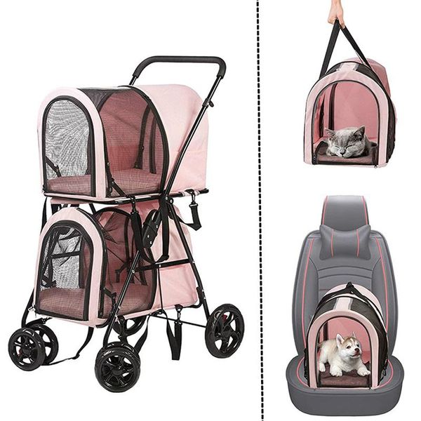 dog car seat covers double-layer pet stroller cats carrier detachable handbag collapsible breathable cat trolley for dogs walks relax
dog car seat covers double-layer pet stroller cats carrier detachable handbag collapsible breathable cat trolley for dogs walks relax