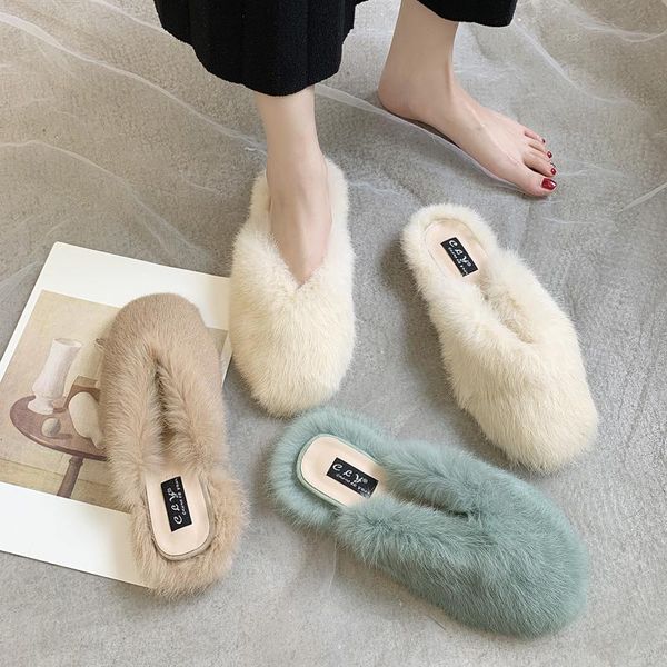 hairy slippers women 2021 outer wear mules flat-bottomed lazy half women's shoes, Black
hairy slippers women 2021 outer wear mules flat-bottomed lazy half women's shoes, Black