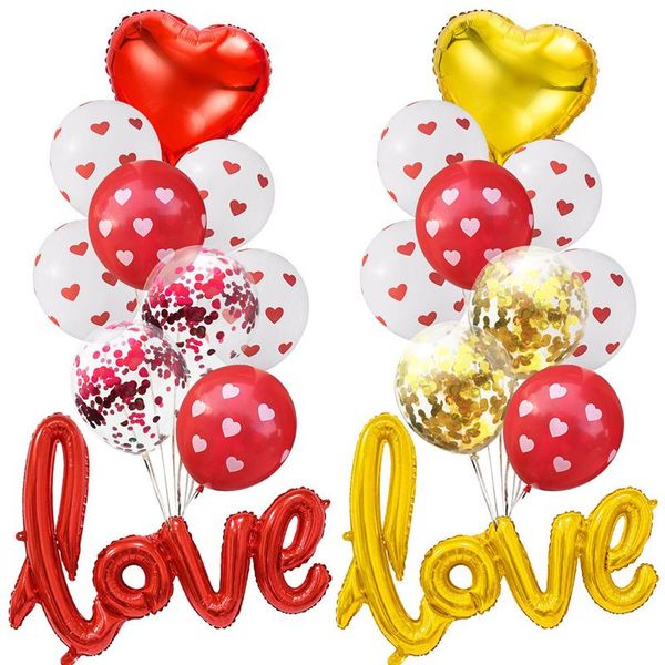 party decoration 10pcs red and white love printing latex balloons valentine's day wedding helium rose sequin heart set
party decoration 10pcs red and white love printing latex balloons valentine's day wedding helium rose sequin heart set