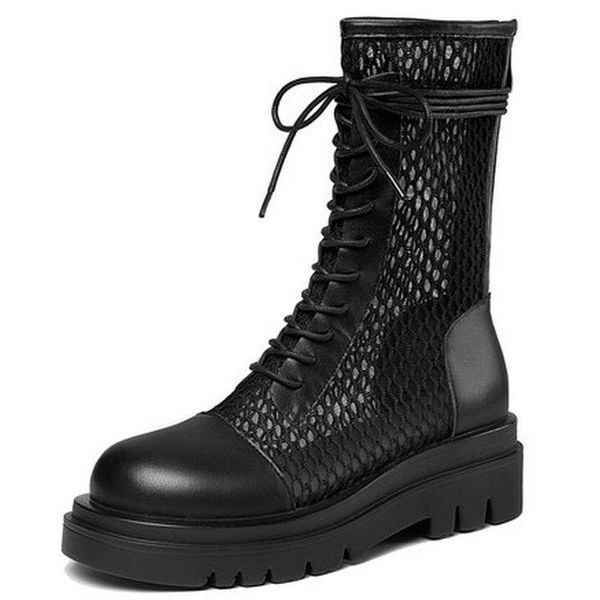 genuine leather punk short summer boots lace up high heels platform women ankle casual motorcycle shoes woman size 42 43, Black
genuine leather punk short summer boots lace up high heels platform women ankle casual motorcycle shoes woman size 42 43, Black