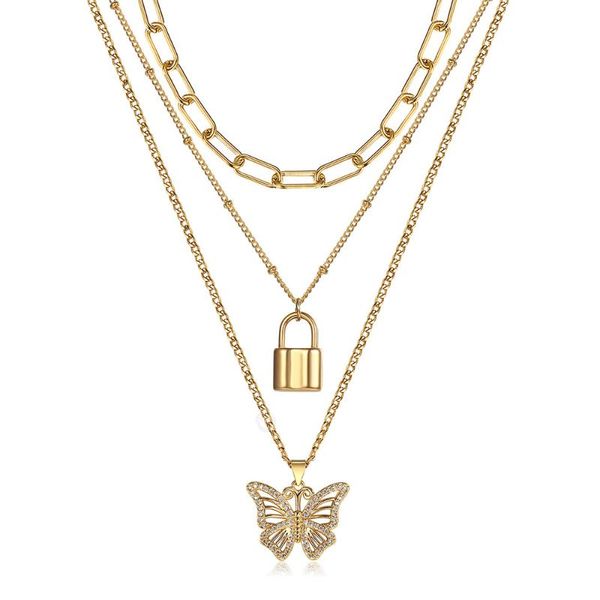 chains 3pcs/set gold color rolo box /dainty satellite choker necklace with lock /butterfly iced out rhinestones cz pendant dn195a, Silver
chains 3pcs/set gold color rolo box /dainty satellite choker necklace with lock /butterfly iced out rhinestones cz pendant dn195a, Silver