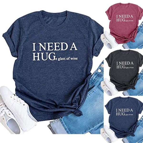 women's t-shirt i need a huge glass of wine letter print t shirt women novelty short sleeve summer tees ropa de mujer graphic, White
women's t-shirt i need a huge glass of wine letter print t shirt women novelty short sleeve summer tees ropa de mujer graphic, White