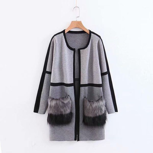 women's sweaters 2021 autumn winter female cardigans o neck long sleeve patchwork knitted outwear sweater fur women coat, White;black
women's sweaters 2021 autumn winter female cardigans o neck long sleeve patchwork knitted outwear sweater fur women coat, White;black