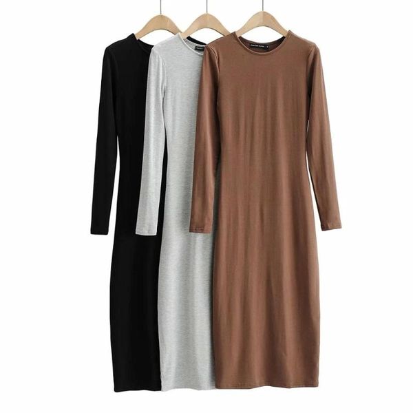 women's round neck dress fashion long sleeve slim bag hip hedging mid length 2021 fall winter casual dresses, Black;gray
women's round neck dress fashion long sleeve slim bag hip hedging mid length 2021 fall winter casual dresses, Black;gray