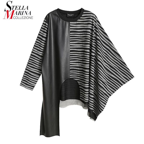 women's hoodies & sweatshirts woman korean style oversized black striped pullover sweatshirt irregular pu patchwork ladies unique stree
women's hoodies & sweatshirts woman korean style oversized black striped pullover sweatshirt irregular pu patchwork ladies unique stree