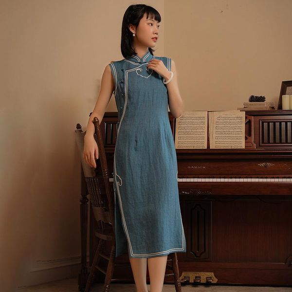 pure linen 2021 summer chinese style women's zen tea dress slim and improved qipao skirt ethnic clothing, Red
pure linen 2021 summer chinese style women's zen tea dress slim and improved qipao skirt ethnic clothing, Red