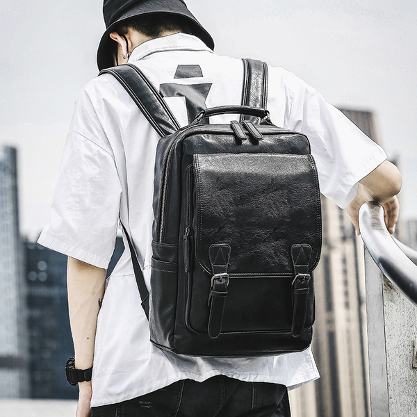 wholesale new korean style fashion trendy men backpack student travel release buckle pu leather bag large backpack fashion
wholesale new korean style fashion trendy men backpack student travel release buckle pu leather bag large backpack fashion