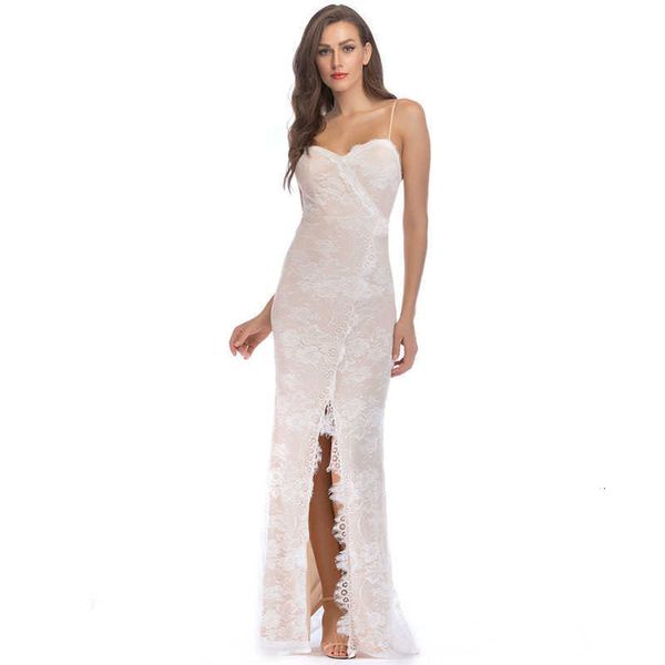 luxury evening party dresses nightclub v-neck sling forked white lace long skirt, Black
luxury evening party dresses nightclub v-neck sling forked white lace long skirt, Black