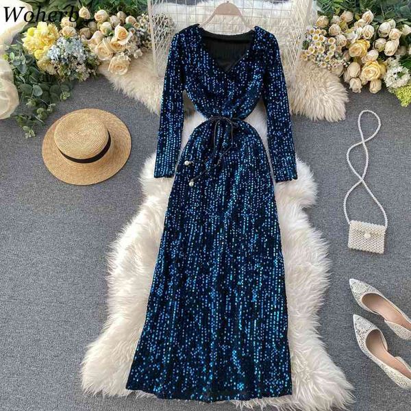 elegant woman patry dress v neck sequined patch maxi robe korean bodycon vestidos high waist vintage long dreses 210417, Black;gray
elegant woman patry dress v neck sequined patch maxi robe korean bodycon vestidos high waist vintage long dreses 210417, Black;gray