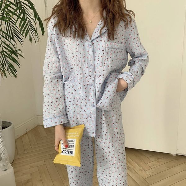 alien kitty sweet lovely cherry printed loose pajamas women autumn winter 2021 home wear pure cotton fashion long sleeve suit, Black;red
alien kitty sweet lovely cherry printed loose pajamas women autumn winter 2021 home wear pure cotton fashion long sleeve suit, Black;red