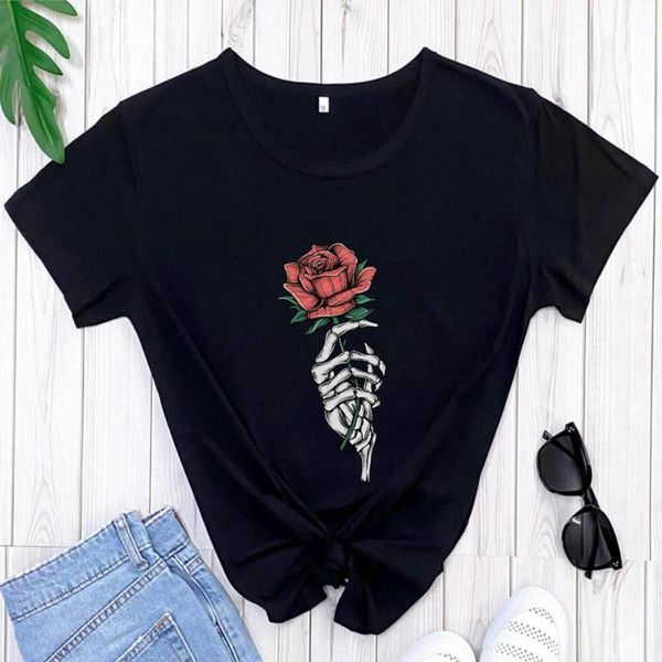 women's t-shirt skeleton hand rose shirt autumn shirts arrival casual 100%cotton funny t halloween trendy holiday tees, White
women's t-shirt skeleton hand rose shirt autumn shirts arrival casual 100%cotton funny t halloween trendy holiday tees, White