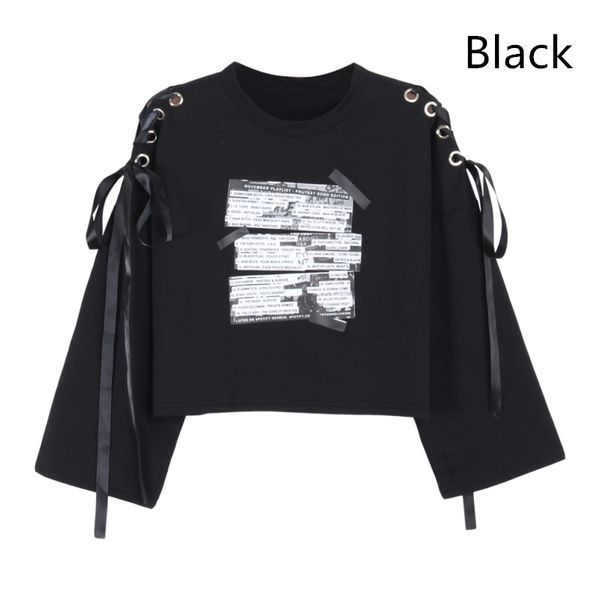 women's hoodies & sweatshirts spring autumn women crop sweatshirt letter print lace up bandage long sleeve casual pullover tracksuit kt, Black
women's hoodies & sweatshirts spring autumn women crop sweatshirt letter print lace up bandage long sleeve casual pullover tracksuit kt, Black