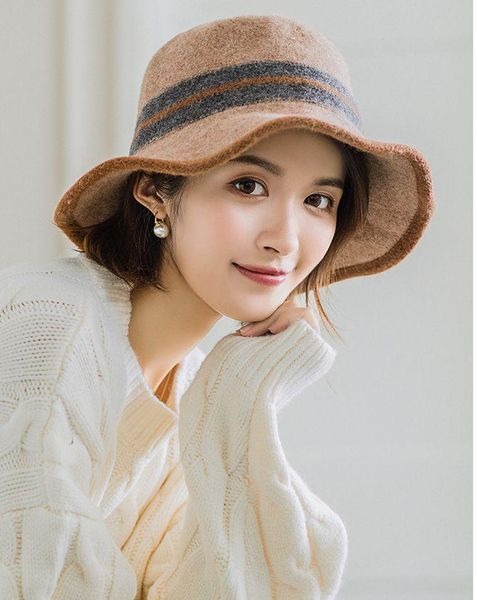 stingy brim hats korea& japan style women wool bucket hat autumn&winter stripe fishing street, Blue;gray
stingy brim hats korea& japan style women wool bucket hat autumn&winter stripe fishing street, Blue;gray
