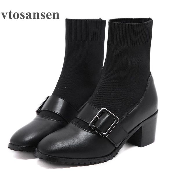 boots shoes sring autumn sock for women square toe ankle woman thick heel slip on buckle black drop
boots shoes sring autumn sock for women square toe ankle woman thick heel slip on buckle black drop