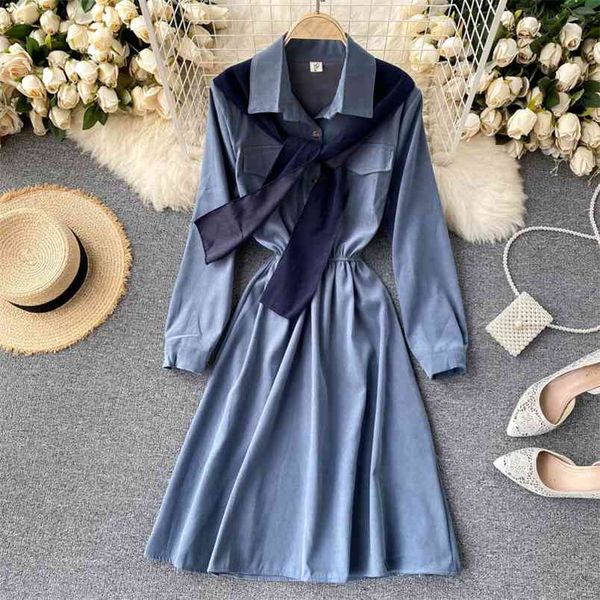 contrasting color shawl fake two-piece dress autumn korean women's temperament base skirt hk044 210506, Black;gray
contrasting color shawl fake two-piece dress autumn korean women's temperament base skirt hk044 210506, Black;gray