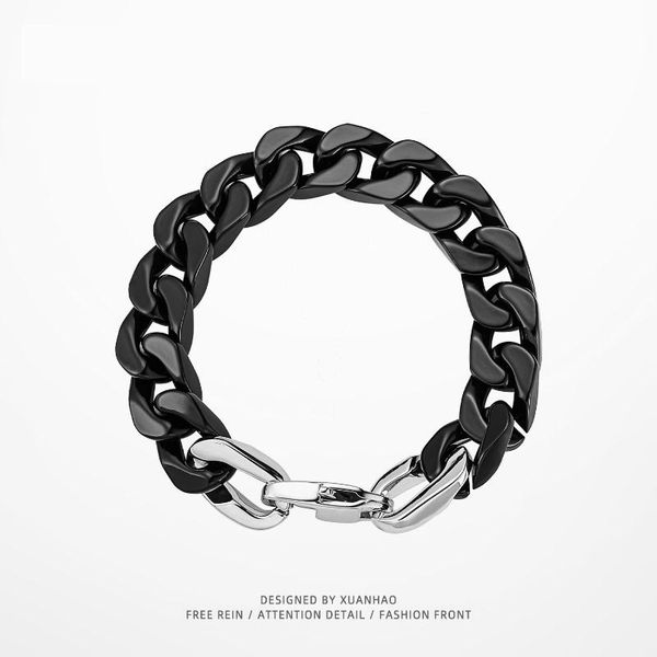 link, chain 12mm width heavy solid 316l stainless steel bracelet hip hop white black lacquer mens curb cuban bangle jewelry 6/7/9inch
link, chain 12mm width heavy solid 316l stainless steel bracelet hip hop white black lacquer mens curb cuban bangle jewelry 6/7/9inch