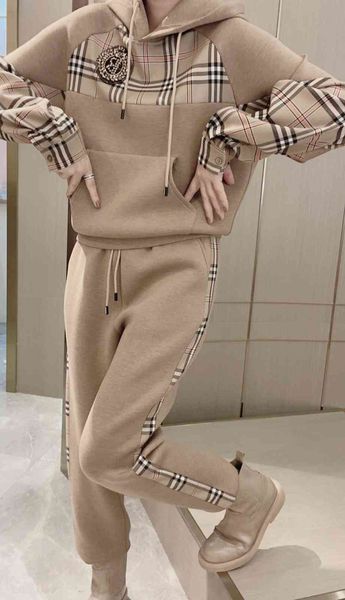 down jacket 21 autumn and winter european goods b home lattice splicing hoodie space cotton casual pants set 2-piece, Black
down jacket 21 autumn and winter european goods b home lattice splicing hoodie space cotton casual pants set 2-piece, Black