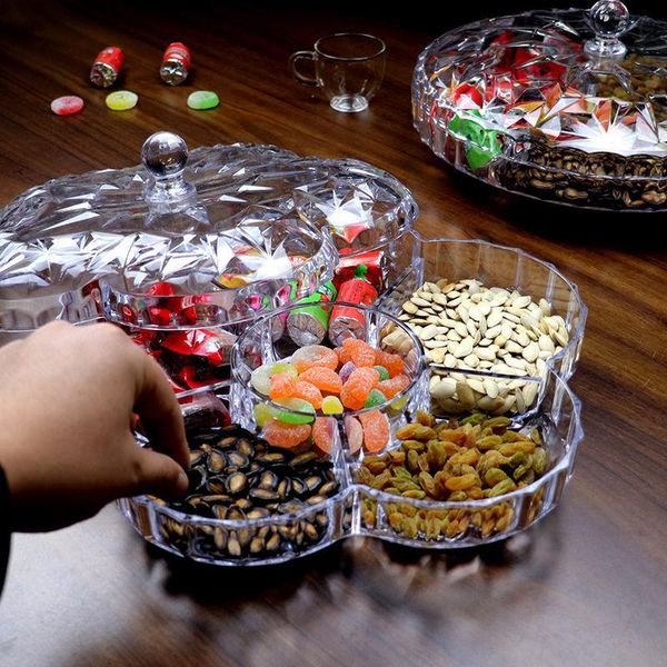 dishes & plates 5 grids 6 platters and trays fruit plate dessert with cover transparent candy dry tray
dishes & plates 5 grids 6 platters and trays fruit plate dessert with cover transparent candy dry tray