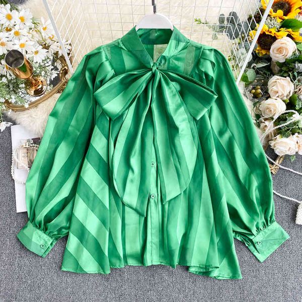 women's blouses & shirts loose satin shirt, summer long sleeve, women's striped neckline and bow 8sbu, White
women's blouses & shirts loose satin shirt, summer long sleeve, women's striped neckline and bow 8sbu, White