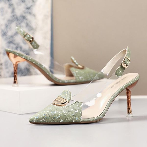 dress shoes design transparent perspex crystal high heels sandals women pointed toe ankle buckle strap, Black
dress shoes design transparent perspex crystal high heels sandals women pointed toe ankle buckle strap, Black